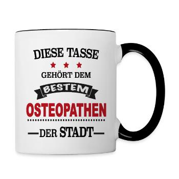 Osteopathen tasse - Tasse zweifarbig - Weiß/Schwarz - Rechts