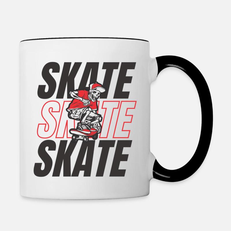 Skateboard - Tasse zweifarbig - Weiß/Schwarz