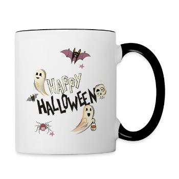 Joyeux halloween - Mug contrasté - blanc/noir - Droite