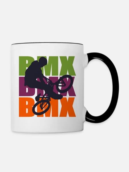 BMX Bike - Tasse zweifarbig - Weiß/Schwarz