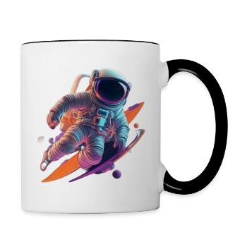 Astronaut - Tasse zweifarbig - Weiß/Schwarz - Rechts