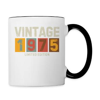 Vintage 1975 Limited Edition Classic birthday gift - Contrasting Mug - white/black - Right