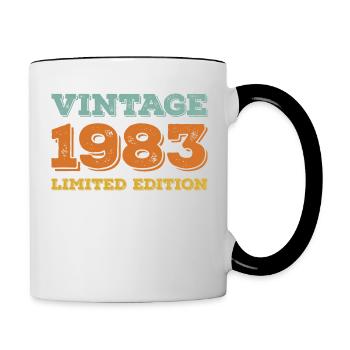 Vintage 1983 Limited Edition classique cadeau d’anniversaire - Mug contrasté - blanc/noir - Droite