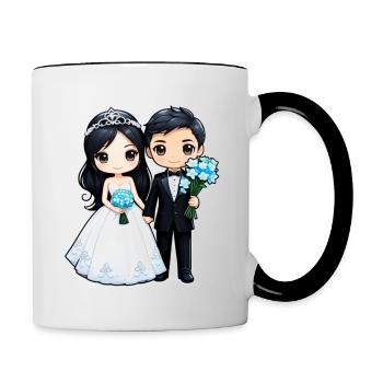 Just Married - For Wedding - Contrasting Mug - white/black - Right
