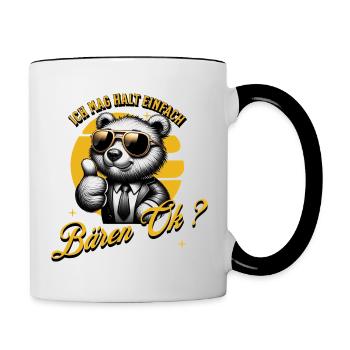 I just like bears - Contrasting Mug - white/black - Right