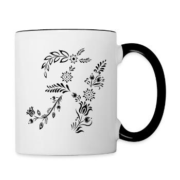 Initial H, Letter - Contrasting Mug - white/black - Right
