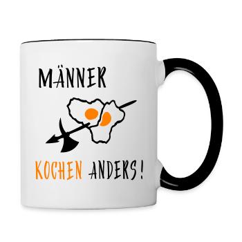 Chef, maître du grill - Mug contrasté - blanc/noir - Droite