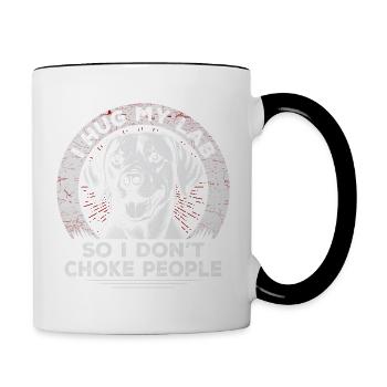 I Hug My Lab So I Dont Choke People | Labrador - Contrasting Mug - white/black - Right