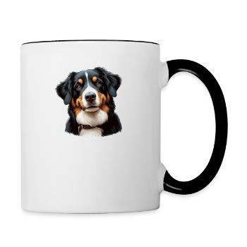 Der beste Therapeut hat Fell und vier Pfoten - Tasse zweifarbig - Weiß/Schwarz - Rechts
