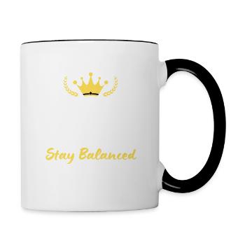 "Keep Calm and Stay Balanced" - Contrasting Mug - white/black - Right