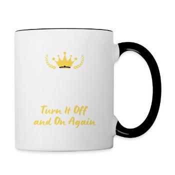 "Keep Calm and Turn It Off and On Again" - Geek - Contrasting Mug - white/black - Right