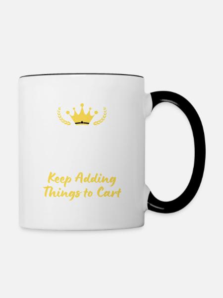 Keep Calm and Keep Adding Things to Cart - Mug contrasté - blanc/noir
