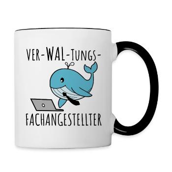 The little whale is a management assistant - Contrasting Mug - white/black - Right