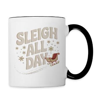 Sleigh All Day Vintage Snowflakes - Contrasting Mug - white/black - Right