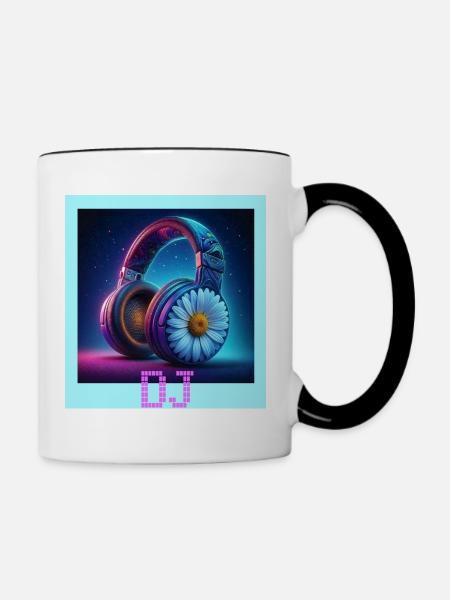 DJ - Tasse zweifarbig - Weiß/Schwarz