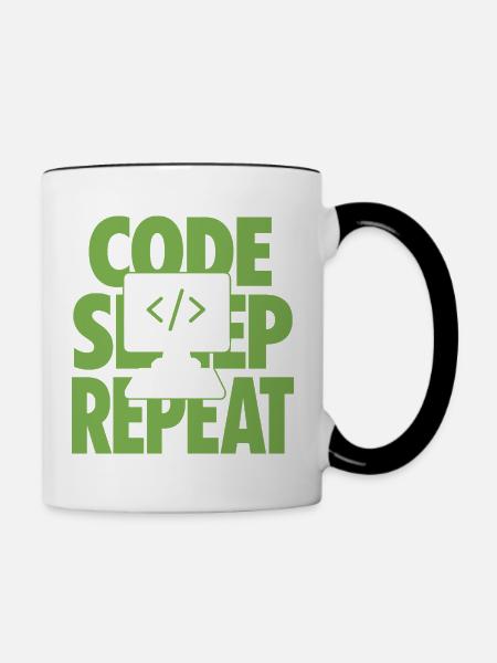Code Sleep Repeat Programmierer - Tasse zweifarbig - Weiß/Schwarz