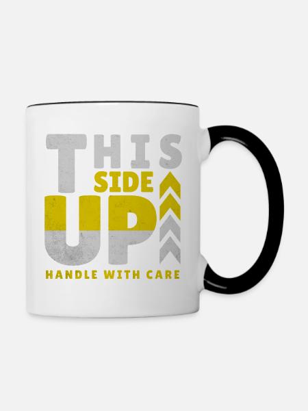 THIS SIDE UP  - Tasse zweifarbig - Weiß/Schwarz