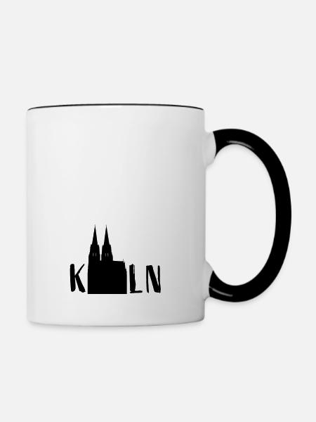 Kölner Dom - Tasse zweifarbig - Weiß/Schwarz