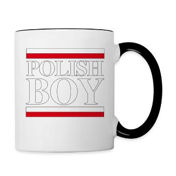 Polish Boy | Polnischer Spruch Polen Geschenk - Tasse zweifarbig - Weiß/Schwarz - Rechts