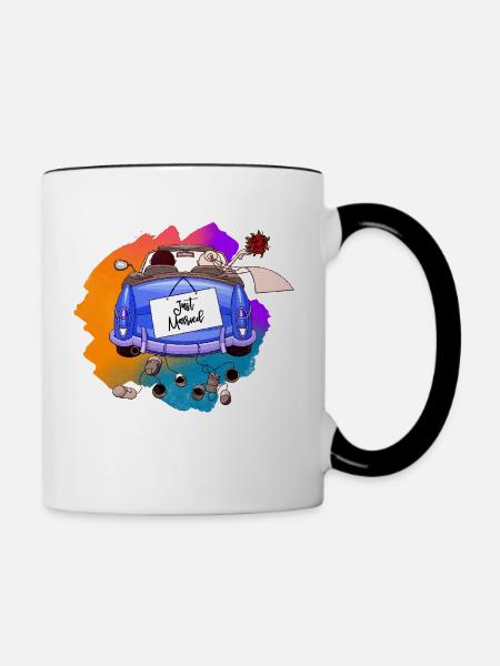 Gerade verheiratet - Tasse zweifarbig - Weiß/Schwarz
