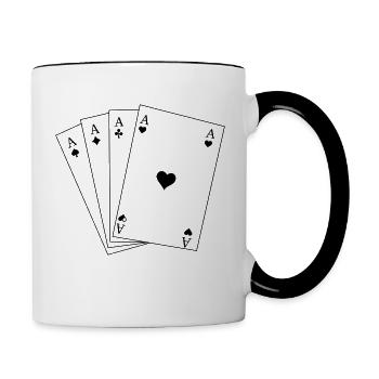 Spielkarten Ass - Tasse zweifarbig - Weiß/Schwarz - Rechts