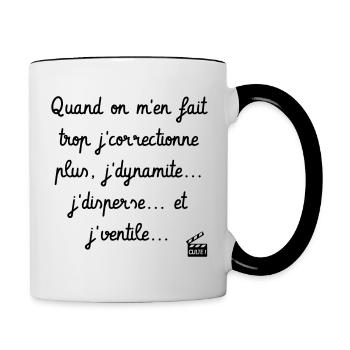 Tontons Flingueurs J'dynamite J'disperse J'ventile - Mug contrasté - blanc/noir - Droite