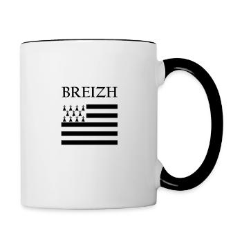 Brittany flag - Contrasting Mug - white/black - Right