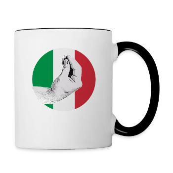 Vaffanculo Italienisch Italiener Italien Lustig - Tasse zweifarbig - Weiß/Schwarz - Rechts