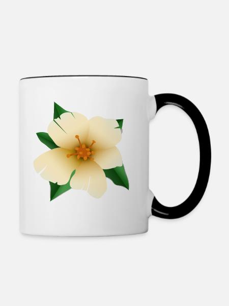 Hibiskusblüte - Tasse zweifarbig - Weiß/Schwarz