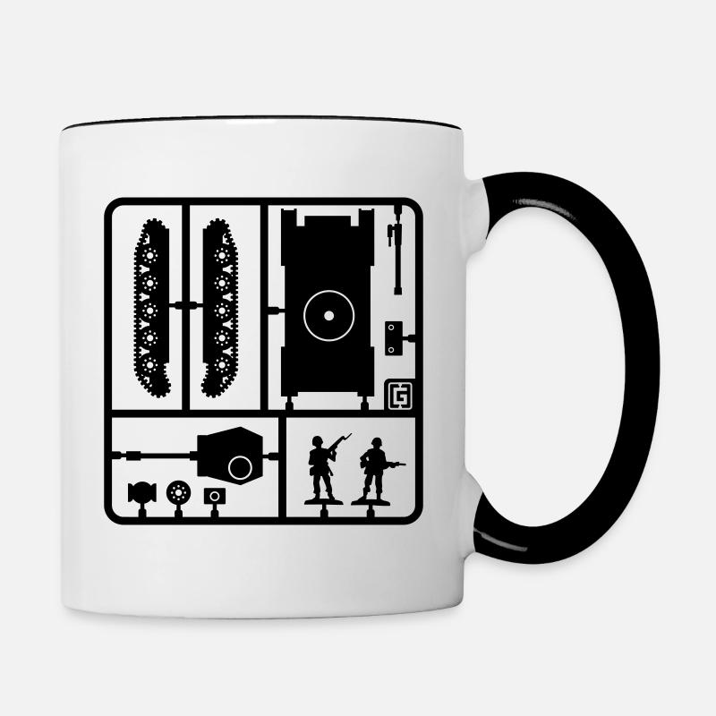 Soldats de plomb et char - Mug contrasté - blanc/noir