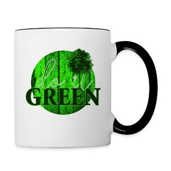 MAKE IT GREEN - Contrasting Mug - white/black - Right