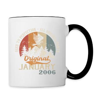 18 ans de génialité depuis janvier 2006 - Mug contrasté - blanc/noir - Droite