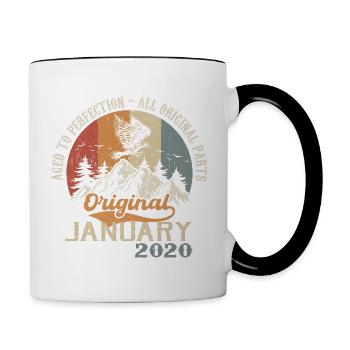 4 ans de grandeur depuis janvier 2020 - Mug contrasté - blanc/noir - Droite