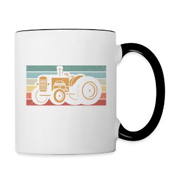 Unterstützen wir die lokale Landwirtschaft - Tasse zweifarbig - Weiß/Schwarz - Rechts