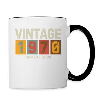 Vintage 1970 Limited Edition Classic birthday gift - Contrasting Mug - white/black - Right