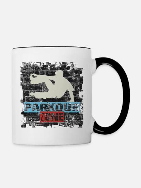 Parkour - Tasse zweifarbig - Weiß/Schwarz