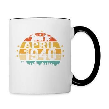 Cadeau d'anniversaire d'avril 1940 Millésime d'avril 1940 - Mug contrasté - blanc/noir - Droite