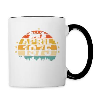 Cadeau d’anniversaire avril 1975 Vintage avril 1975 - Mug contrasté - blanc/noir - Droite
