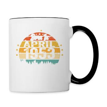 Cadeau d'anniversaire d'avril 1953 Millésime d'avril 1953 - Mug contrasté - blanc/noir - Droite