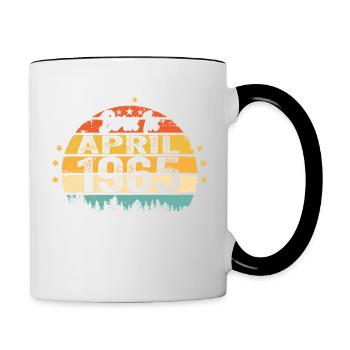 April 1965 Birthday Gift April 1965 Vintage - Contrasting Mug - white/black - Right