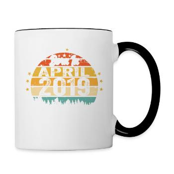 April 2019 Birthday Gift April 2019 Vintage - Contrasting Mug - white/black - Right