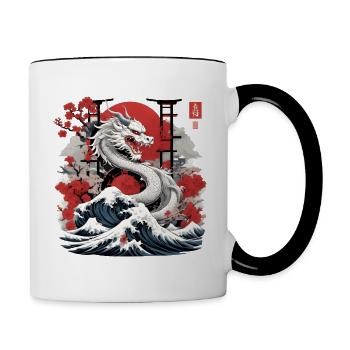Japanese Dragon - Contrasting Mug - white/black - Right