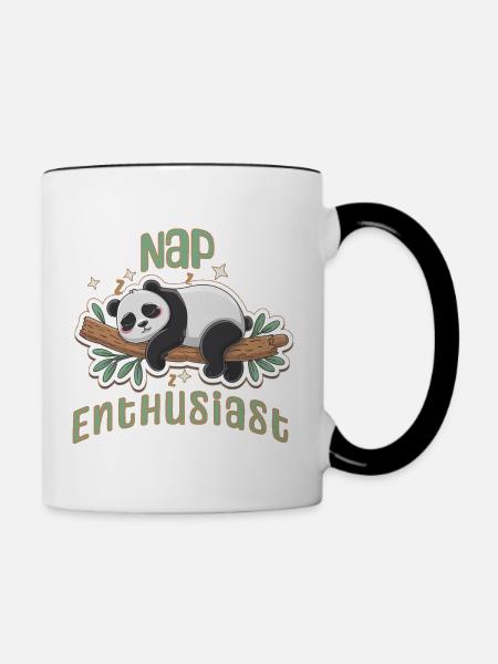 „Nap Enthusiast“ - Tasse zweifarbig - Weiß/Schwarz