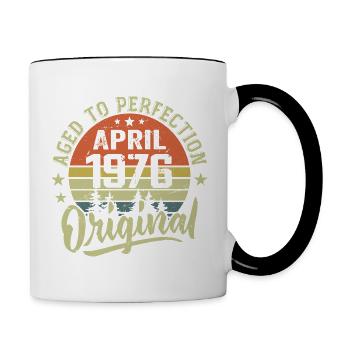 Anniversaire Avril 1976 - Idée Cadeau Avril 1976 - Mug contrasté - blanc/noir - Droite