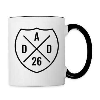 Dad 2026 - Dad 26 - Vater - Vatertag - Papa 2026 - Tasse zweifarbig - Weiß/Schwarz - Rechts
