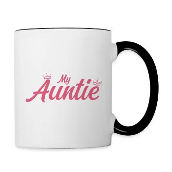 Im Not Spoiled My Auntie Just Loves Me a Team Kids - Contrasting Mug - white/black - Right