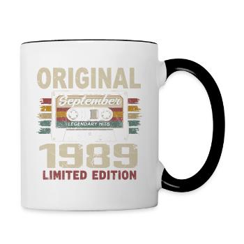 September 1989 Birthday, born in September 1989 - Contrasting Mug - white/black - Right