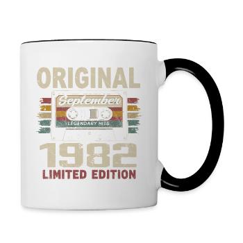 September 1982 Birthday, born in September 1982 - Contrasting Mug - white/black - Right