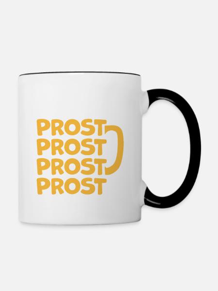 Prost - Tasse zweifarbig - Weiß/Schwarz