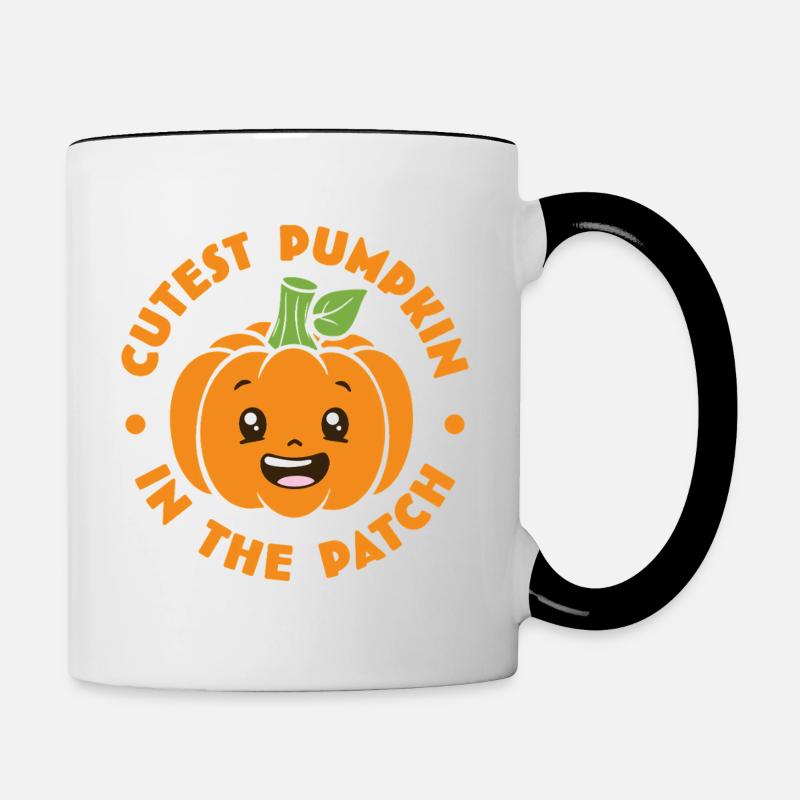 La citrouille la plus mignonne du patch - Mug contrasté - blanc/noir